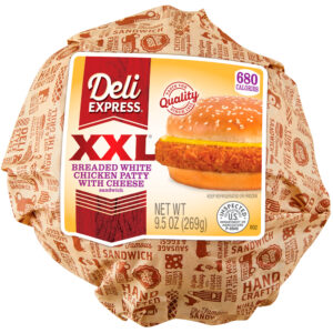Deli Express Hot-to-Go XXL Breaded White Chicken Patty with Cheese