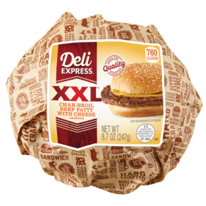 Deli Express XXL Char-Broil Beef Patty with Cheese Paper Wrap Package 2025